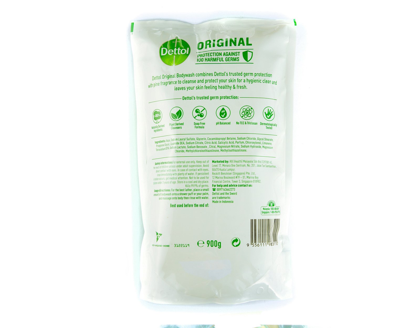 Dettol Shower Gel Original Refill Pouch 850 ml