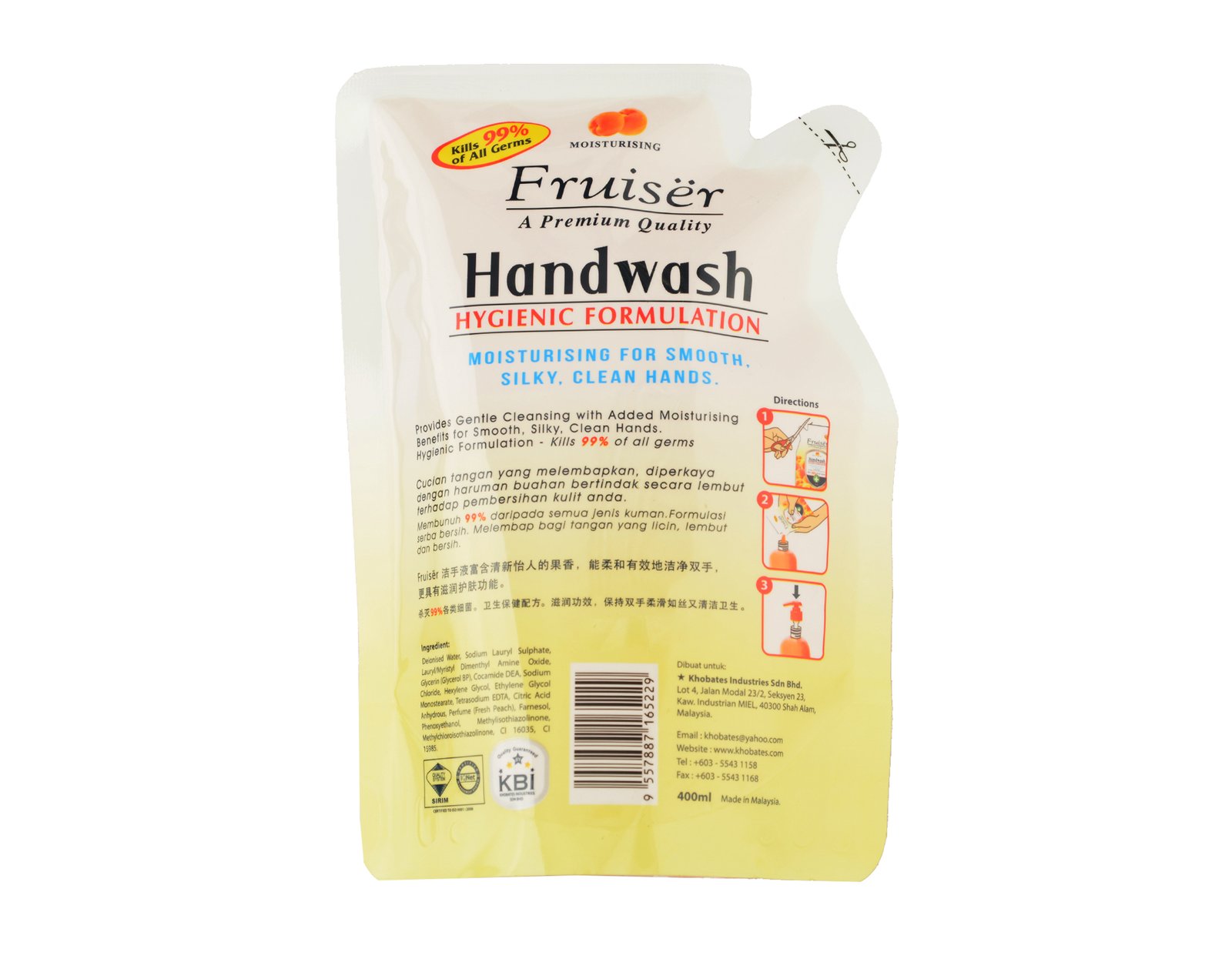 Fruiser Hand Wash Peach Refill 400 ml