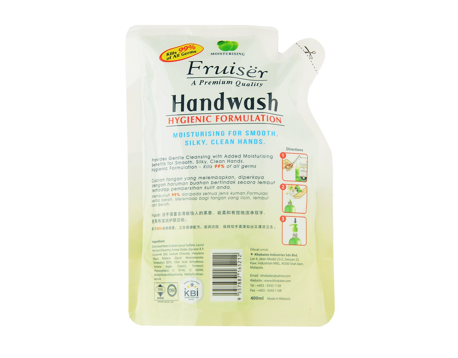 Fruiser Hand Wash Apple Refill 400 ml